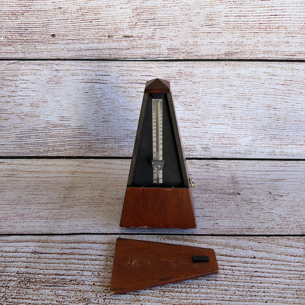 Vintage Wittner Maelzel Wind Up Wood Metronome Germany Mahogany AS IS